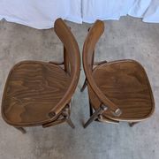 Set of 2 Vintage Wooden Dining Chair: Mid-Century Bistro Style, Yugoslavia
