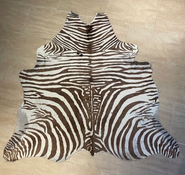 Vintage carpet zebra print cowhide