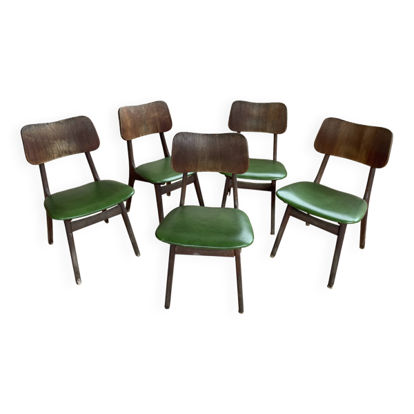 Lot de 5 chaises vintages, années 60