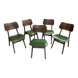 Lot de 5 chaises vintages, années 60