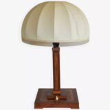 Lampe de table avec incrustations et abat-jour en soie