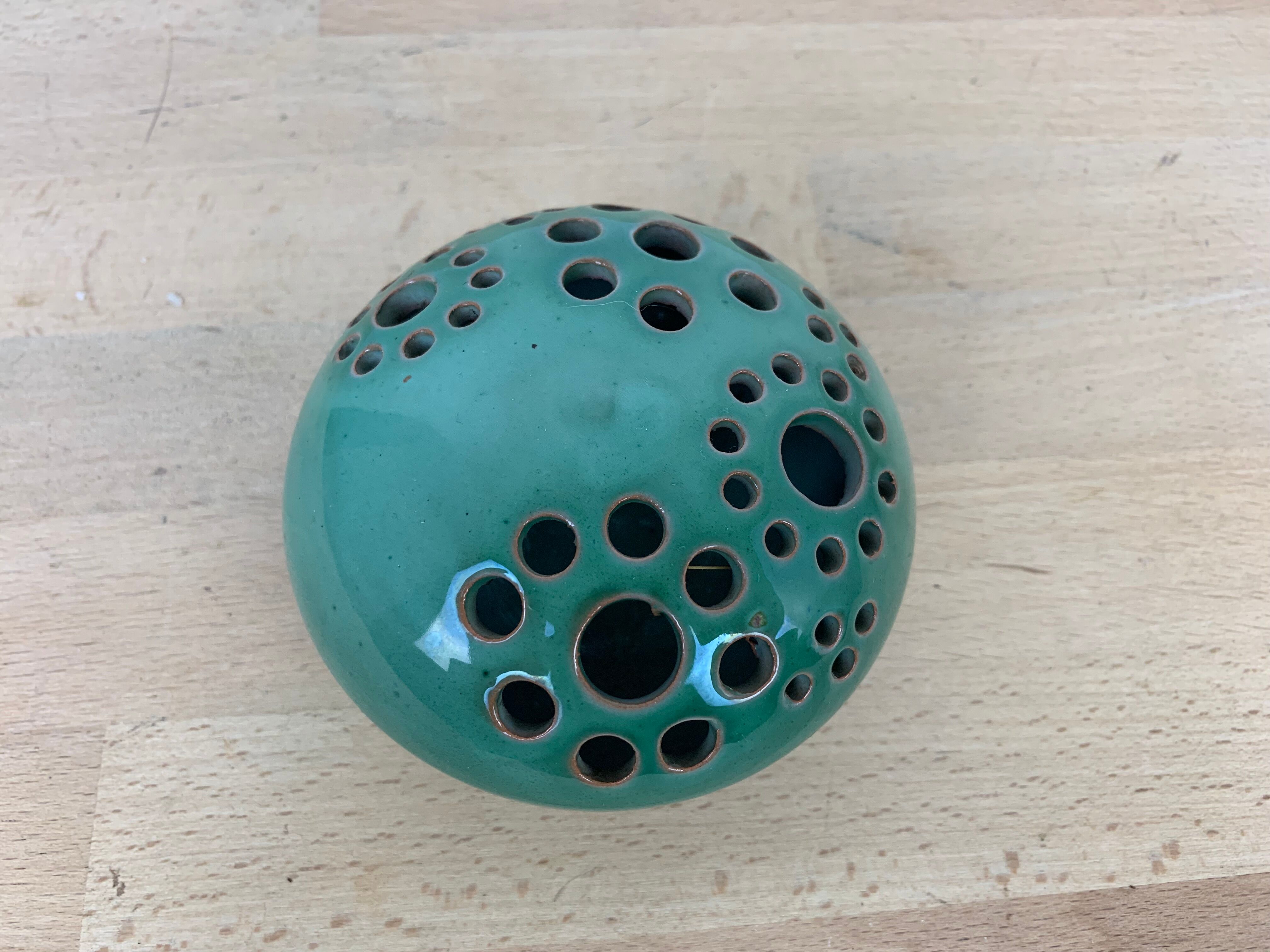 Vase ball pique flower ceramic 60s