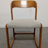 Series of 4 Baumann sleigh chairs from the 60s/70s