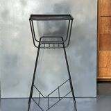 Selette années 60 en métal laqué noir et laiton