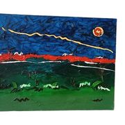 Abstract painting, oil on canvas by Simone Ciani, 20th century