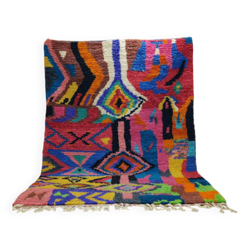 Tapis Boujaad berbère marocain en laine – 300 × 210 cm – motifs abstraits