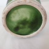Green ceramic pitcher signed Longchamp - height 18.5cm