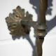Wrought iron globe flame wall torch lamp, vintage wrought iron wall light, medieval