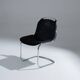 Chaise en velours noir, Gastone Rinaldi, 1970s