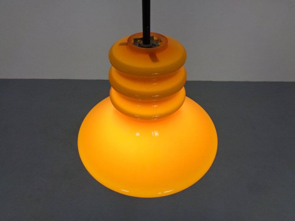 Orange glass ceiling light from Doria, Germany, 1960s.