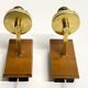 Pair of Scandinavian Wall Lights - Opaline Brass Wood - 50's 60's