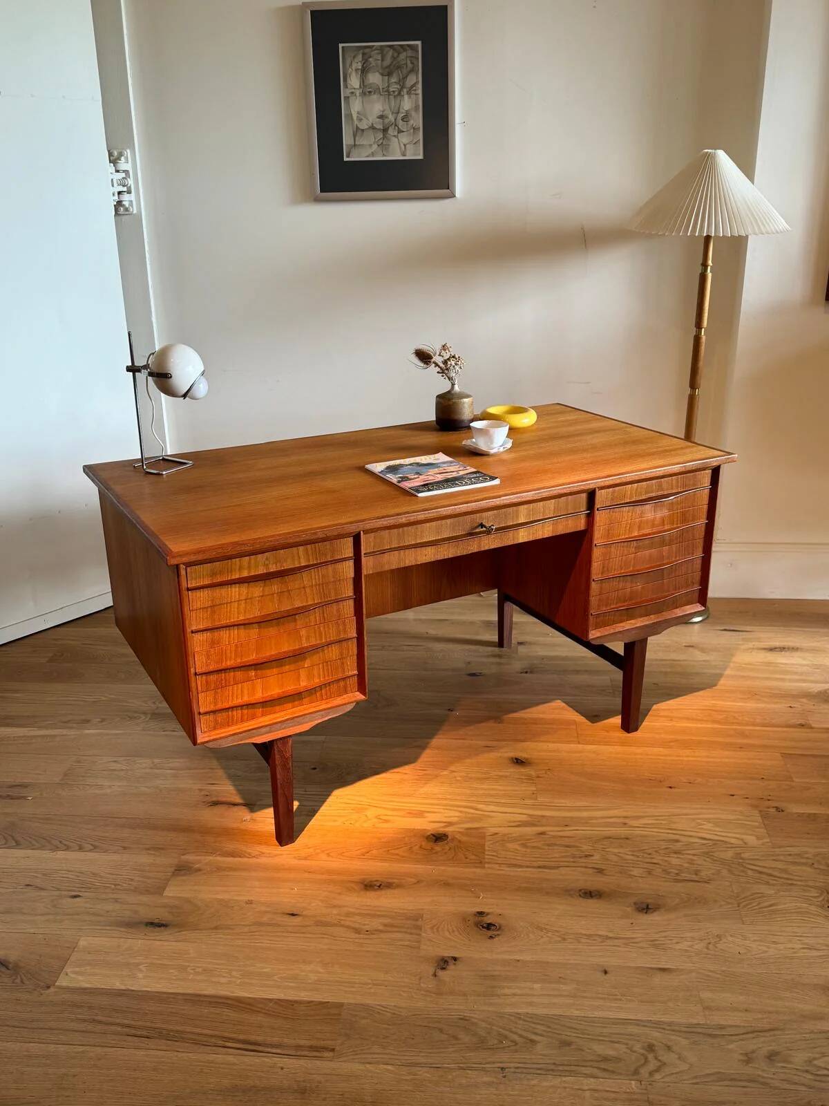 Vintage Scandinavian oak desk "Karl"