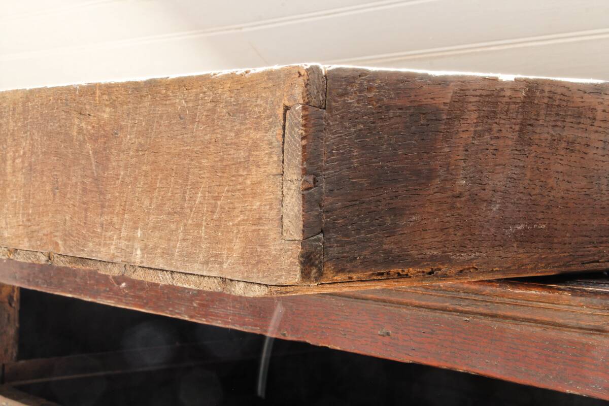 English chest of drawers; Charles II period, oak
