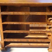 Walnut and walnut burl commode in Louis Philippe style.