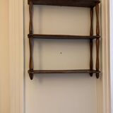 Turned wooden shelf