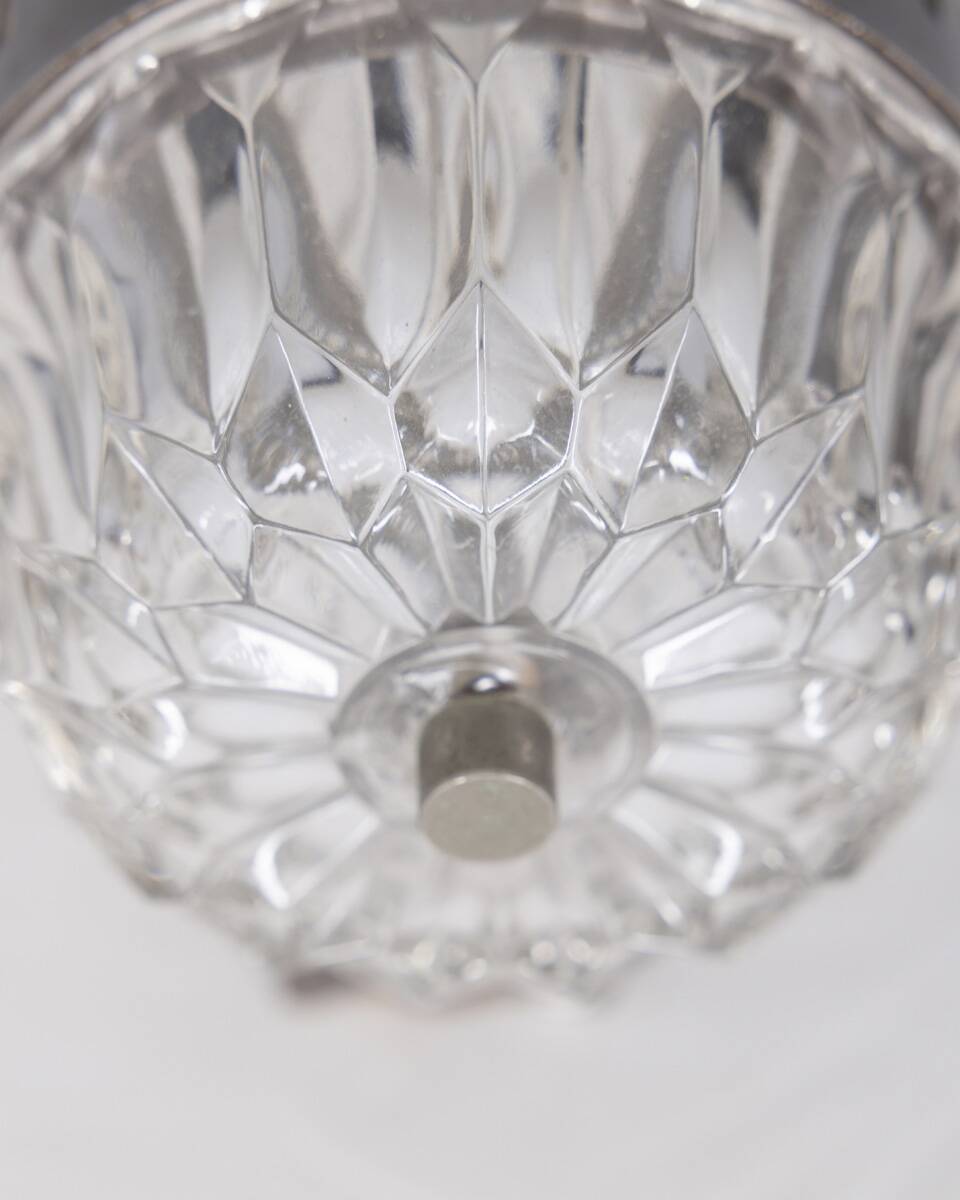 Pair of vintage 1960s wall lamps in metal and crystal, Italian design