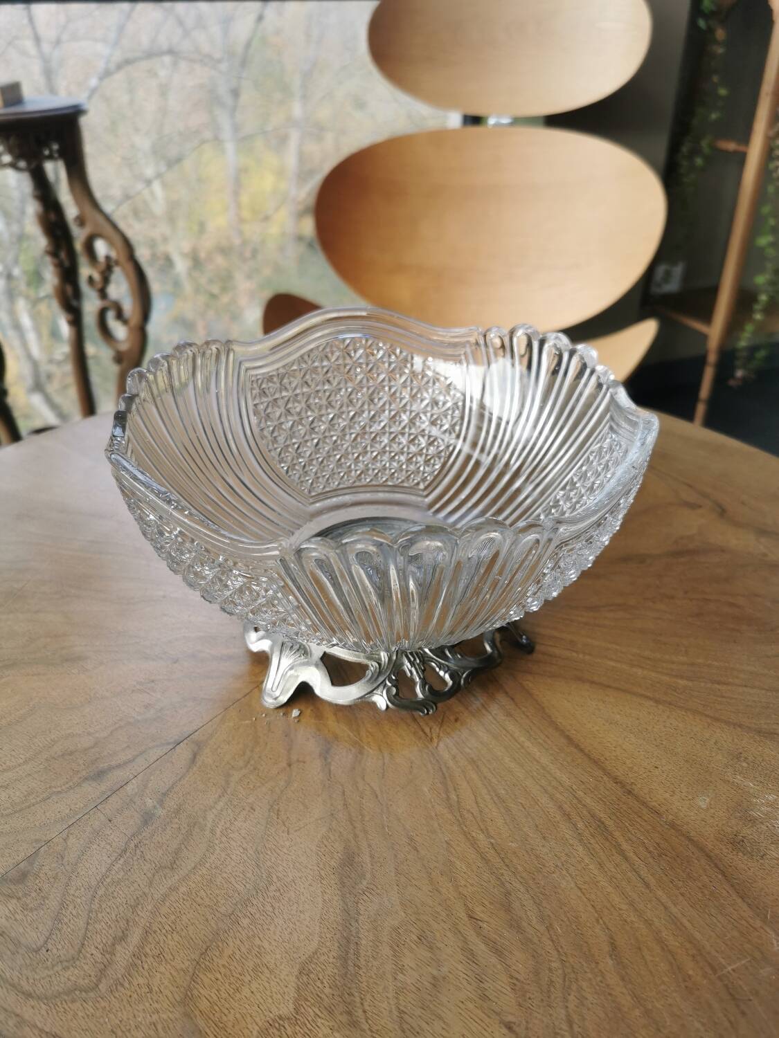Val Saint Lambert crystal salad bowl