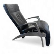 David design armchair/lounger by Interprofil, black leather, good condition