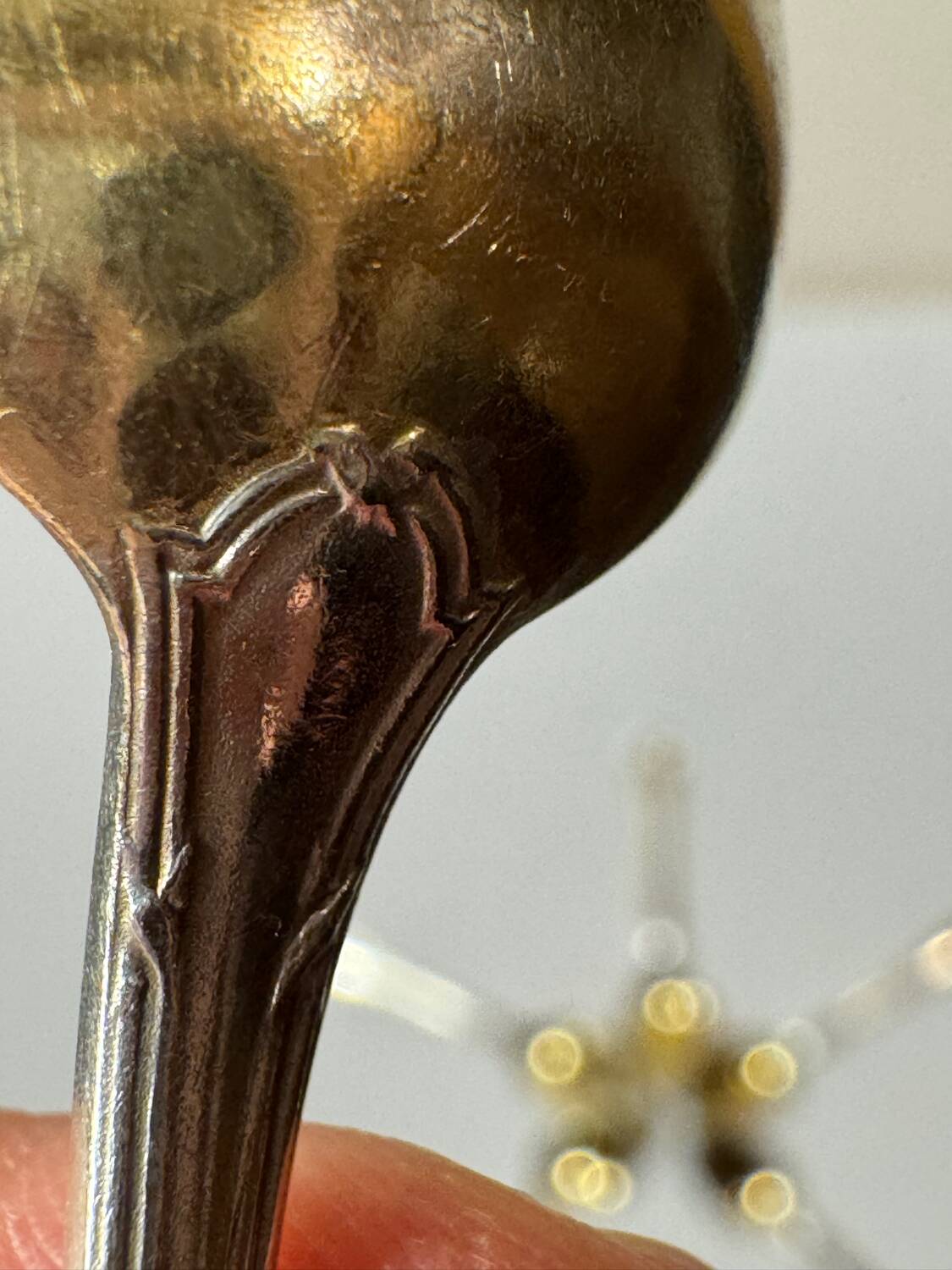 Six Christofle teaspoons, silver-plated vermeil