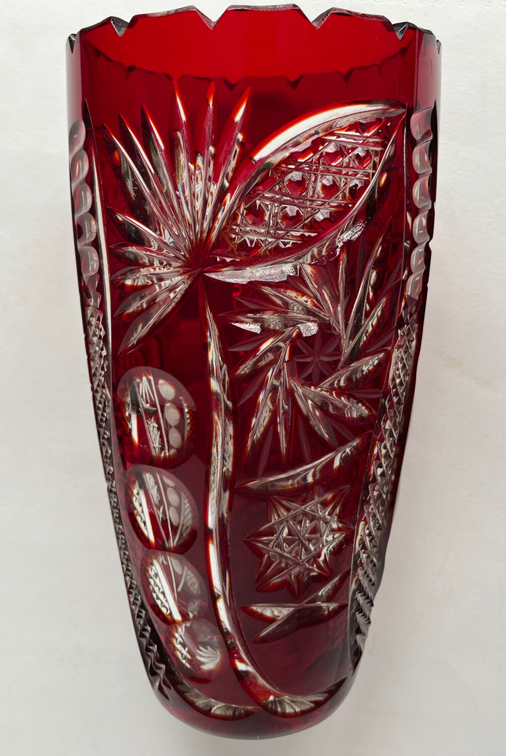 Carved crystal vase