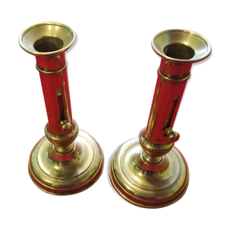 Pair of brass candlesticks