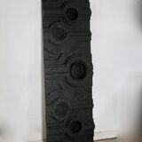Wall sculpture, wood and black coating, late 1970s