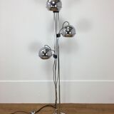 Floor lamp eyeball Gioffredo Reggiani 3 balls chrome 70's space age