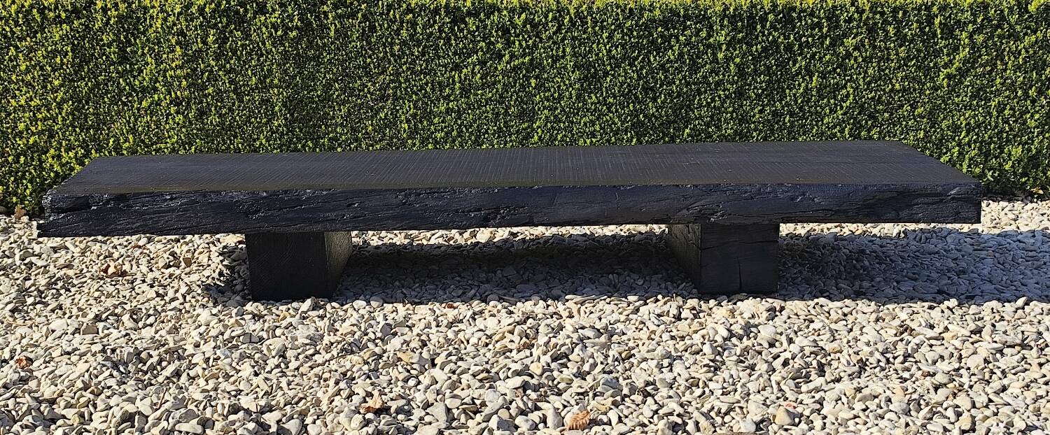 Wabi sabi burnt wood coffee table