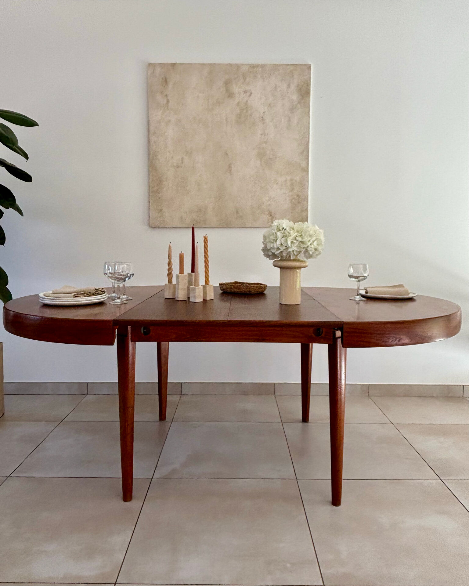 Table à manger vintage scandinave Baumann 