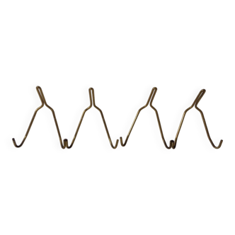 Mid-Century Brass Coat Hooks, 1950s, Set of 2