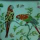 Porcelain and bronze box with parakeet decoration production Adele Carez