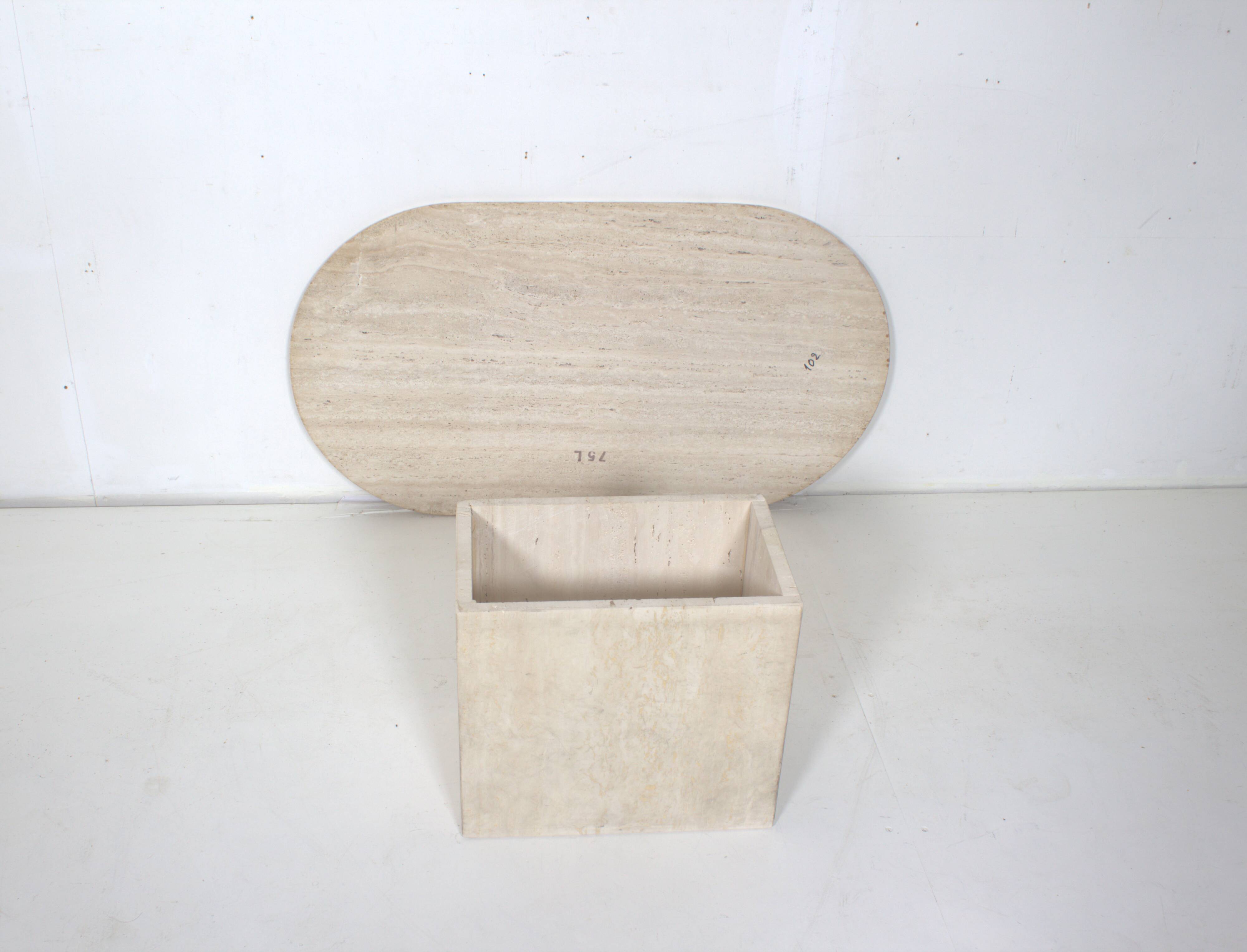 Medium Oval Travertine Coffee Table