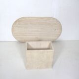 Table basse ovale en travertin taille moyenne
