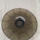 Brown glass cup vintage floral pattern