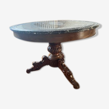 Table tambour époque empire avec son marbre cuvette st Anne