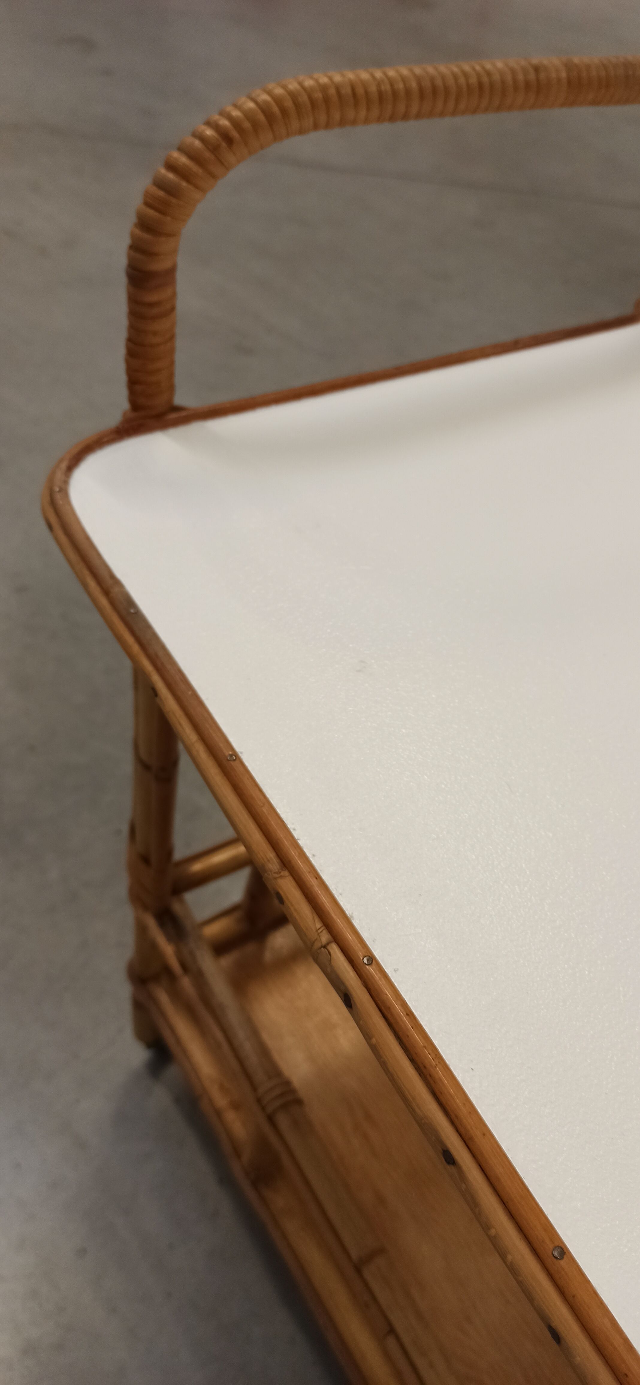 Vintage bamboo and rattan bar service