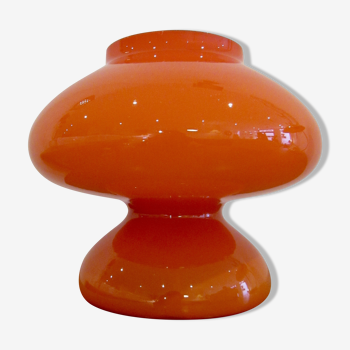 Lampe de table en verre orange, 1970s.