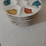 6 Villeroy & Boch diam tiled oyster plates 25,5
