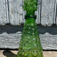 Liqueur service coloured glass empoli, vintage green carafe