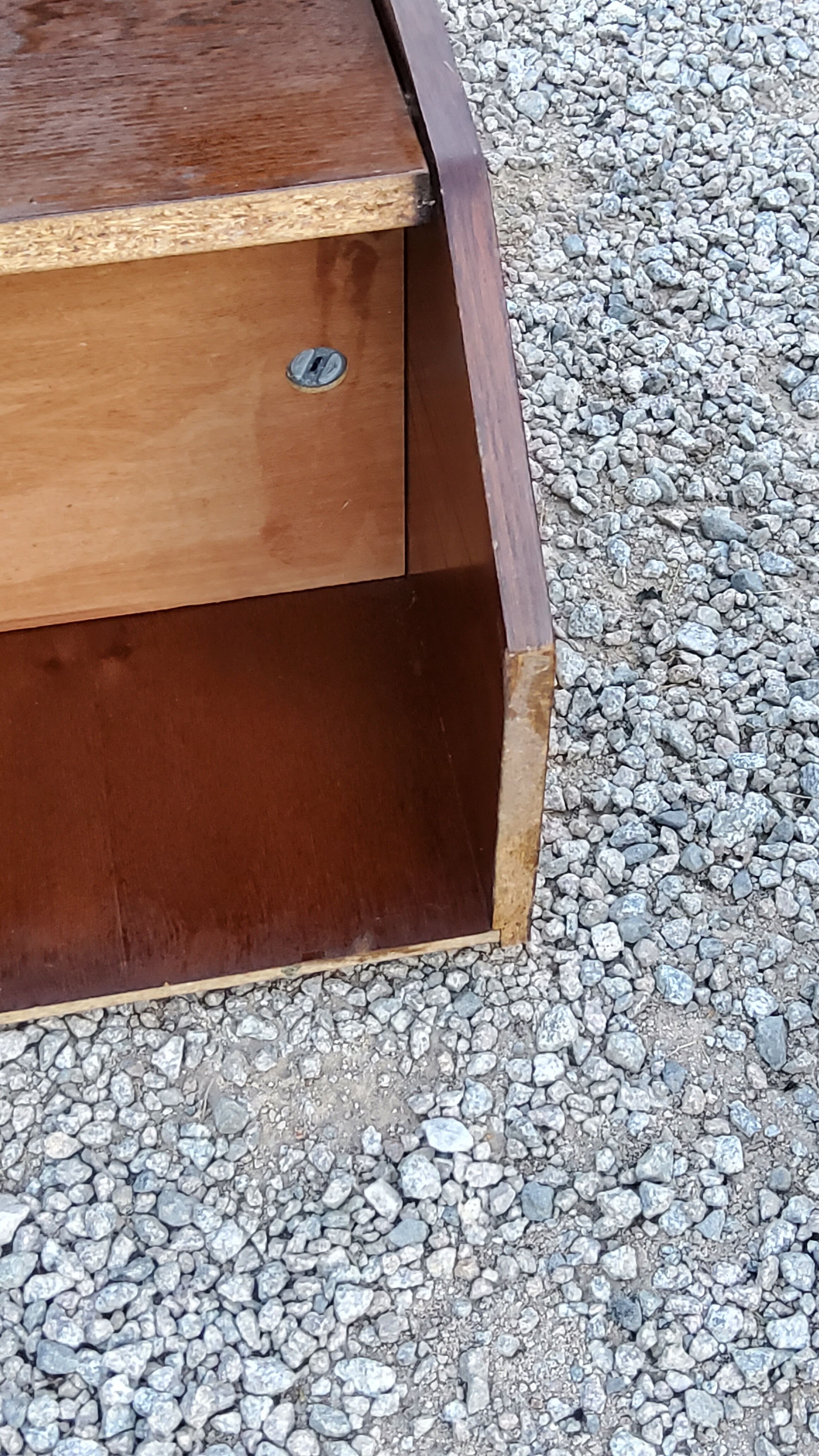 Pair of bedside tables from the 70s in rosewood stained oak veneer