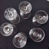 6 engraved crystal wine glasses