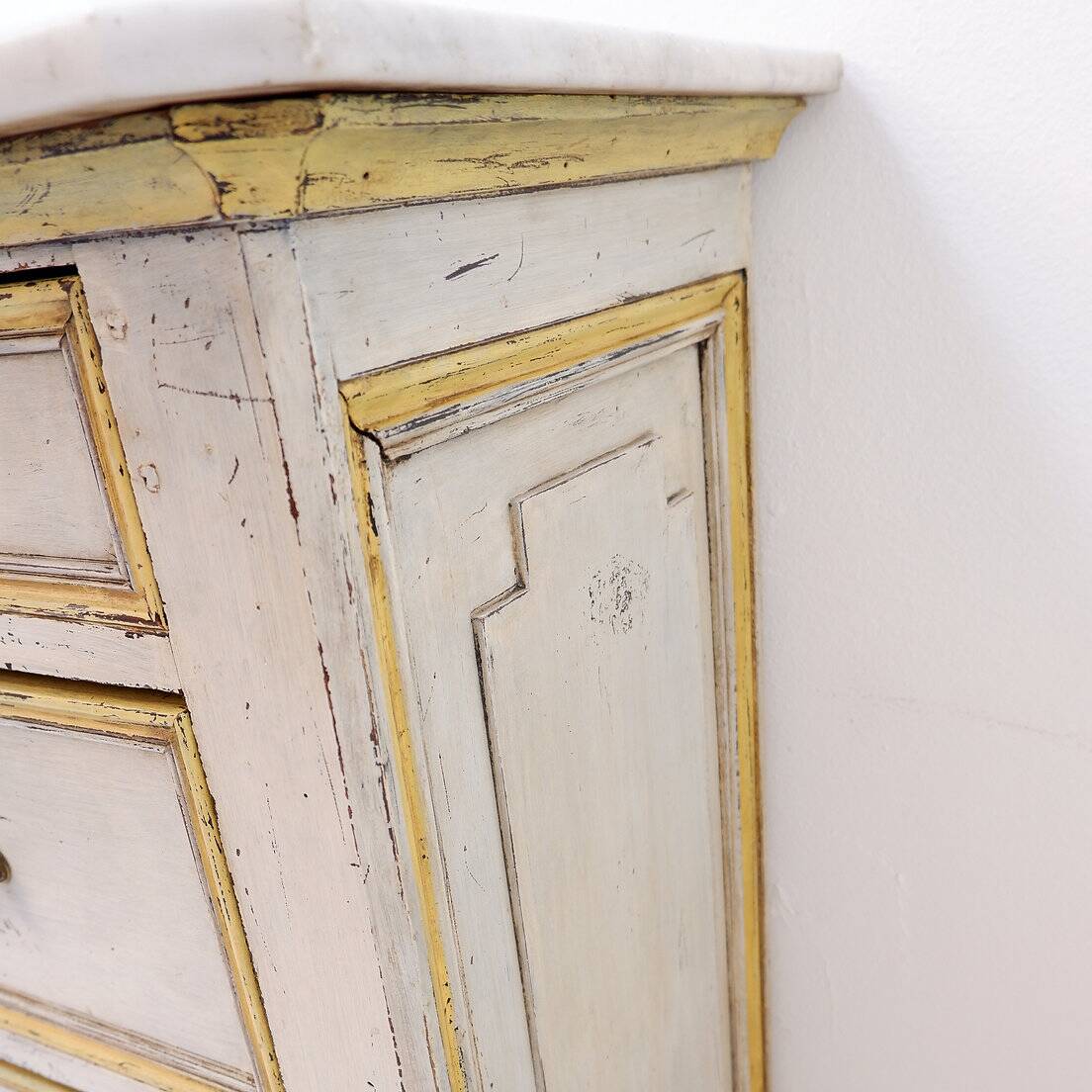 Antique Italian chest of drawers with marble top