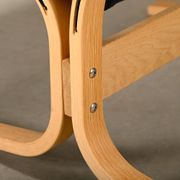 Ingmar Relling Siesta Lounge Chair and Ottoman in naturel Oak and Black Lea