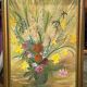 bouquet of flowers - oil or acrylic on canvas, signed Collot Bernard 1982