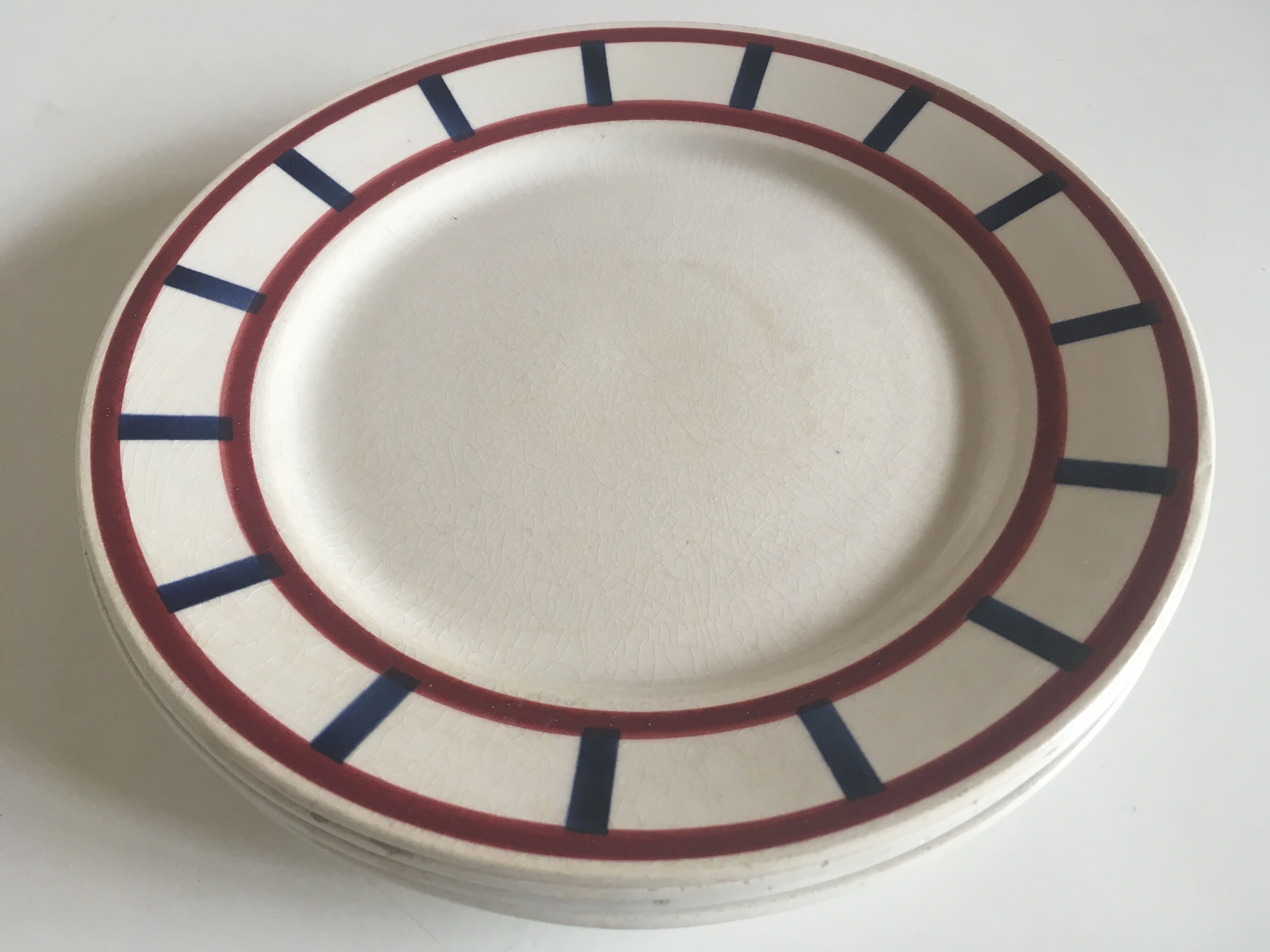 Set de 4 assiettes à dessert Béarn en faience HBCM 50's