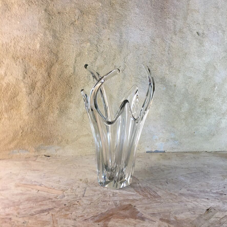 Free-form Daum style crystal vase