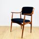 Danish office armchair vintage - navy blue