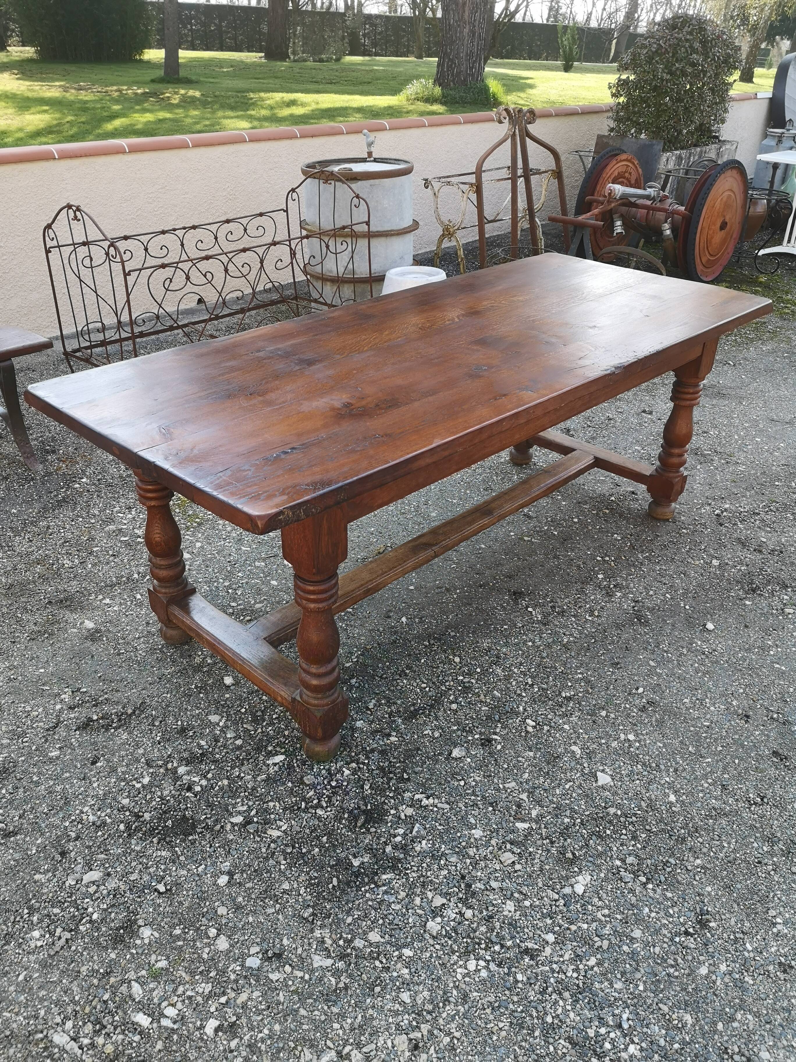 Solid oak farmhouse table