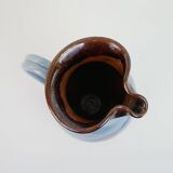 Large blue pitcher with abstract pattern