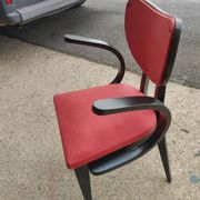 Fauteuil de bureau vers 1950 rouge et noir